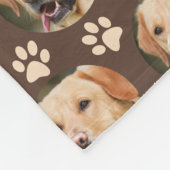 ペットパーソナライズされたフォトパターンの犬の名前 フリースブランケット (角)