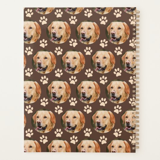 ペットパーソナライズされたフォトパターンの犬の名前 プランナー手帳 (裏面)
