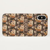ペットパーソナライズされたフォトパターンの犬の名前 Case-Mate iPhoneケース (裏面(横))