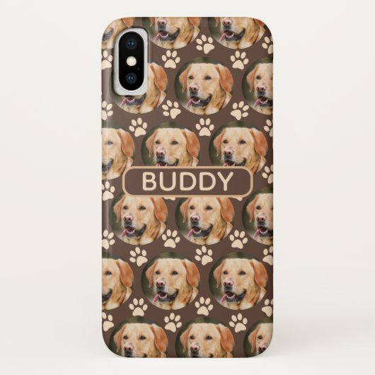 ペットパーソナライズされたフォトパターンの犬の名前 Case-Mate iPhoneケース (裏面)