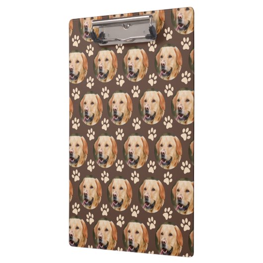 ペットパーソナライズされたフォトパターン犬の名前スパイラル クリップボード (左)