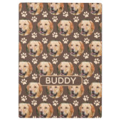 ペットパーソナライズされたフォトパターン犬の名前スパイラル クリップボード (裏面)