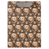 ペットパーソナライズされたフォトパターン犬の名前スパイラル クリップボード (正面)