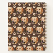 ペットパーソナライズされたフォトパターン犬の名前スパイラル ノートブック (裏面)