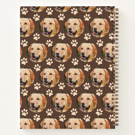 ペットパーソナライズされたフォトパターン犬の名前スパイラル ノートブック (裏面)