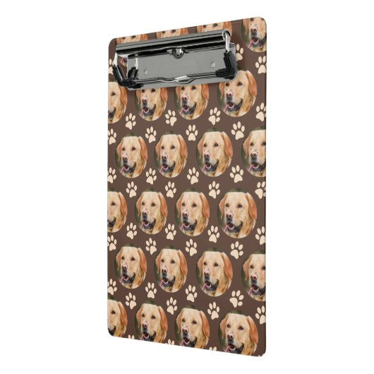 ペットパーソナライズされたフォトパターン犬の名前スパイラル ミニクリップボード (アングル2)