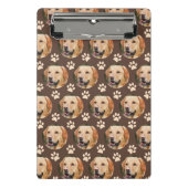 ペットパーソナライズされたフォトパターン犬の名前スパイラル ミニクリップボード (正面)