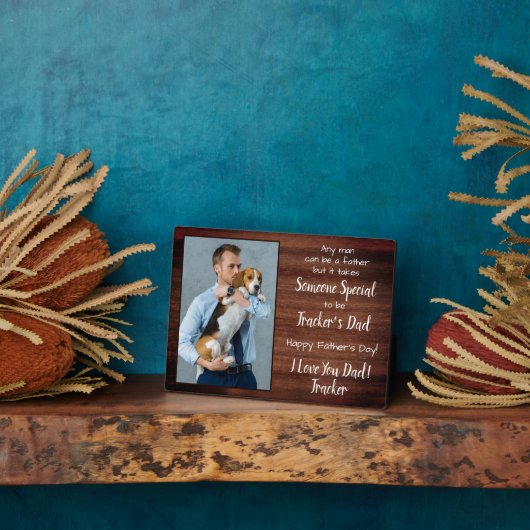 ペットパーソナライズされたフォトファーザーズデイドッグパパ フォトプラーク (側面)