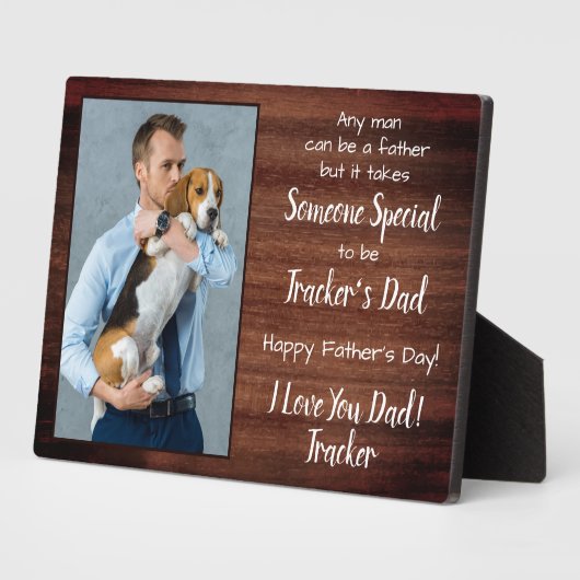 ペットパーソナライズされたフォトファーザーズデイドッグパパ フォトプラーク (側面)