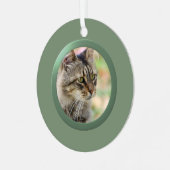 ペットパーソナライズされたフォトフレーム（緑） メタルオーナメント (正面左)