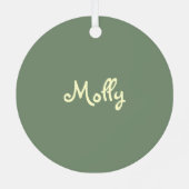 ペットパーソナライズされたフォトフレーム（緑） メタルオーナメント (裏面)