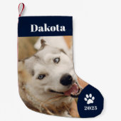 ペットパーソナライズされたフォトホリデー スモールクリスマスストッキング (正面)