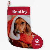 ペットパーソナライズされたフォトホリデー スモールクリスマスストッキング (正面)