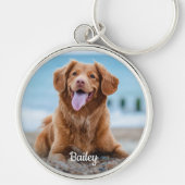 ペットパーソナライズされたフォトメモリアル形見ドッグ愛人 キーホルダー (正面)