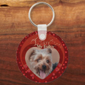ペットパーソナライズされたフォトレッドキープサケ キーホルダー (正面)