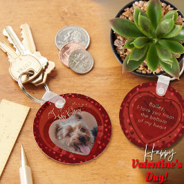 ペットパーソナライズされたフォトレッドキープサケ キーホルダー