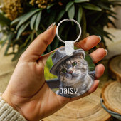 ペットパーソナライズされたフォト猫好きキープサケ名 キーホルダー