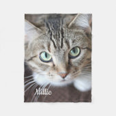 ペットパーソナライズされたフォト猫好きドッグキープサケ フリースブランケット (正面)