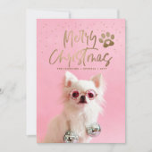ペットパーソナライズされたフルフォトクリスマスホリデー シーズンカード (正面)