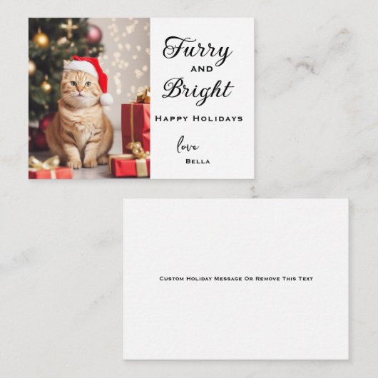 ペットパーソナライズされたホリデーカード、ペットのクリスマスカード ノートカード (正面/裏面)