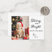 ペットパーソナライズされたホリデーカード、ペットのクリスマスカード ノートカード (正面/裏面インサイチュ)