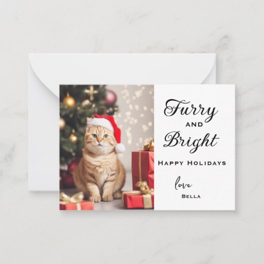 ペットパーソナライズされたホリデーカード、ペットのクリスマスカード ノートカード (正面)