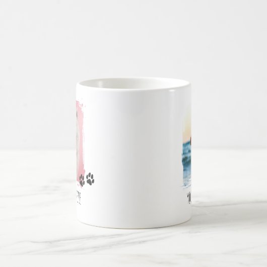 ペットパーソナライズされたポーズ2フォトカップカスタム写真 コーヒーマグカップ (中央)