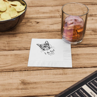 ペットパーソナライズされたポートレートカクテルナプキンス 縁ありカクテルナプキン