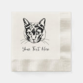 ペットパーソナライズされたポートレートカクテルナプキンス 縁ありカクテルナプキン (正面)