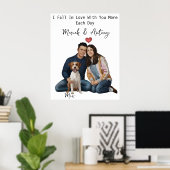 ペットパーソナライズされたポートレート、カップル&犬とカップル ポスター (ホームオフィス)