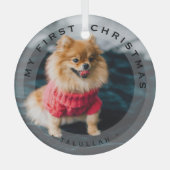 ペットパーソナライズされたマイ初めてのクリスマスフォトグラス ガラスオーナメント (正面)