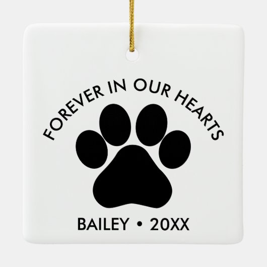 ペットパーソナライズされたメモリアルギフトドッグフォト猫好き セラミックオーナメント (裏面)