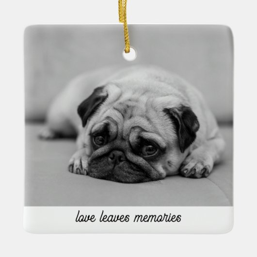 ペットパーソナライズされたメモリアルギフトドッグフォト猫好き セラミックオーナメント (正面)