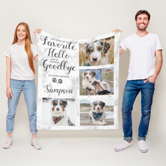ペットパーソナライズされたメモリアルコラージュ フリースブランケット (インサイチュ)