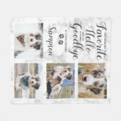 ペットパーソナライズされたメモリアルコラージュ フリースブランケット (正面(横))