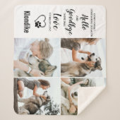 ペットパーソナライズされたメモリアルドッグ4写真コラージュ シェルパブランケット (正面)