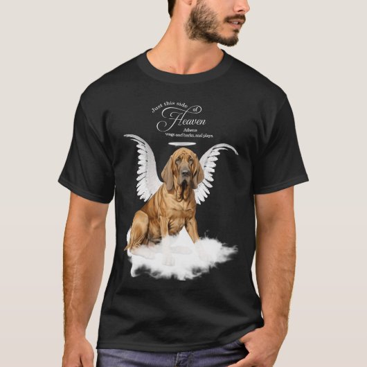 ペットパーソナライズされたメモリアルブラッドハウンド犬 Tシャツ (正面)