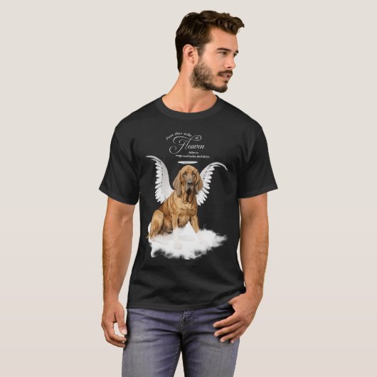 ペットパーソナライズされたメモリアルブラッドハウンド犬 Tシャツ (正面フル)