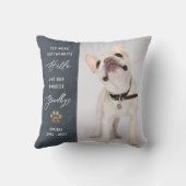 ペットパーソナライズされたメモリアルペットロス写真コラージュ クッション (裏面)