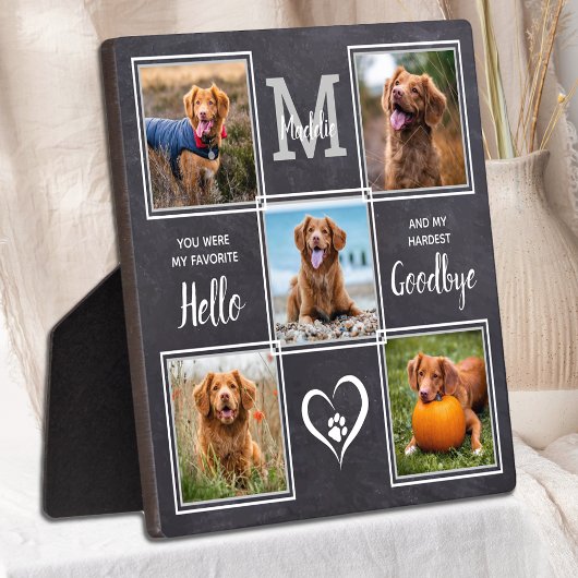 ペットパーソナライズされたメモリアルペットロス5フォトコラージュ フォトプラーク