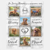 ペットパーソナライズされたメモリアル写真コラージュ フリースブランケット (正面)