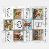 ペットパーソナライズされたメモリアル写真コラージュ フリースブランケット (正面(横))