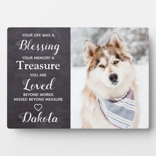 ペットパーソナライズされたメモリアル形見ドッグフォト フォトプラーク (正面)