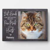 ペットパーソナライズされたメモリアル手プリントキャットフォト フォトプラーク (正面)