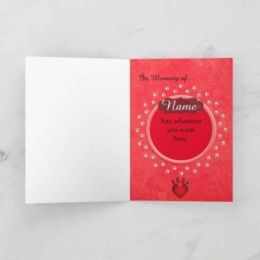 ペットパーソナライズされたメモリアル発表 案内状 (内部)