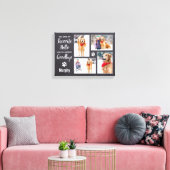 ペットパーソナライズされたメモリアル記念写真コラージュ キャンバスプリント (インサイチュ (リビング))