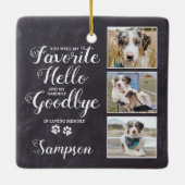ペットパーソナライズされたメモリアル記念写真コラージュ セラミックオーナメント (裏面)