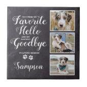 ペットパーソナライズされたメモリアル記念写真コラージュ タイル (正面)