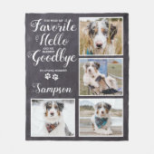 ペットパーソナライズされたメモリアル記念写真コラージュ フリースブランケット (正面)