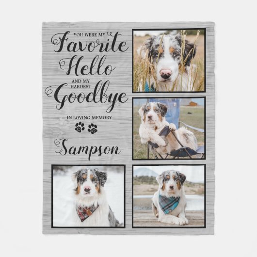 ペットパーソナライズされたメモリアル記念写真 フリースブランケット (正面)